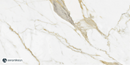 Floor Tile Gold Calacatta White 60x120 cm Rectangle – Porcelain Lappato Rectified – Marble Look