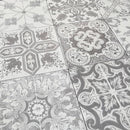 Nikea Sephia Grey Floor Tile 20x20 cm Square - Matt Porcelain - Victorian &amp; Moroccan Pattern Tile R10