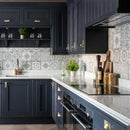 Nikea Sephia Grey Floor Tile 20x20 cm Square - Matt Porcelain - Victorian &amp; Moroccan Pattern Tile R10