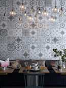 Nikea Sephia Grey Floor Tile 20x20 cm Square - Matt Porcelain - Victorian &amp; Moroccan Pattern Tile R10