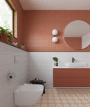 Carrelage mural Deco Lingot Corail 32x62,5 cm Rectangle - Porcelaine Semi-brillante Antigel - Teinte Terre Cuite Chaude