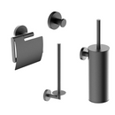 Wiesbaden Alonzo Ensemble d'accessoires de toilette Gunmetal PVD 4 pièces – Montage mural