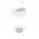 Complete Fountain Set Paris Ceramic White with Chrome Tap and Drain Set (30x22x11 cm) by L'Aqua®