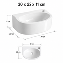 Paris Ceramic White Fountain Set Tap Right Chrome Tap 30x22x11cm
