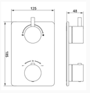 Caral finishing set built-in thermostat 2-way chrome