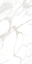 Carreau de sol rectangulaire Calacatta Jade White 80x160 cm – Finition rectifiée brillante – Aspect marbre veiné de gris