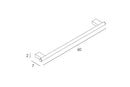 Tomo Towel Rack 60cm Brushed Gold