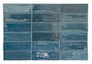 Carrelage mural Calpe Bleu 5x15 cm brillant