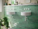 Wall tile Flandes Verde 7.5x30 cm Rectangle - Ceramic Gloss - Hand-shaped Look Mint green