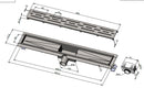 Caniveau de douche Classic 90 cm Gun metal inox par L'Aqua®