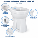 Verhoogde toiletpot staand PK glans wit - detail kenmerken