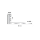 Tegelstrip Aluminium Hoekprofiel 12 mm - Tegelstrips