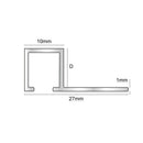 Tegelstrip Vierkant profiel aluminium Chroom 12 x 10 mm -